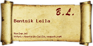 Bentsik Leila névjegykártya